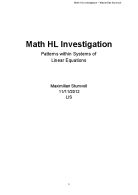 Math IA patterns within systems of linear equations