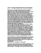John F. Kennedy Assassination Sources Questions