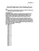Mayfield High School Data Handling Project
