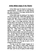 Arthur Miller uses the theatre to enhance the characterisation. He does this by using lighting, set, music, the apron of the stage, costume and the structure of the actors.