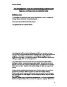 An investigation into the relationship between heat loss and surface area to volume ratio