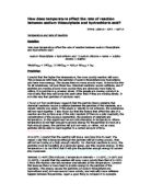 How does temperature affect the rate of reaction between sodium thiosulphate and hydrochloric acid?