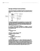 Springs and Simple Harmonice Motion.