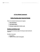 Solving Equations using Numerical Methods.