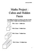 Maths Project : Cubes and Hidden Faces