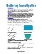 Investigating different shapes of gutters.