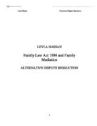 Family Law Act 1996 and Family Mediation