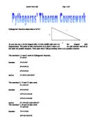 Pythagorean Theorem Coursework