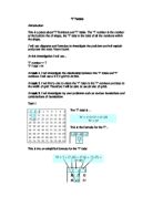 This is a piece about 'T' Numbers and 'T' totals. The 'T' number is the number at the bottom the of shape, the 'T' total is the total of all the numbers within the shape.