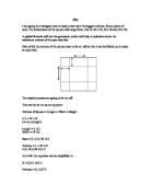 Plan I am going to investigate how to make a box
with the biggest volume, from a piece of card. The